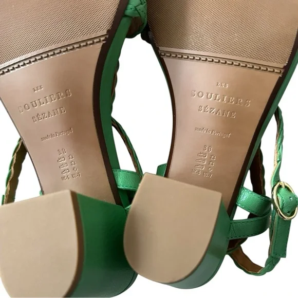 Sezane Natacha Sandals Bright Green - Picture 9 of 9